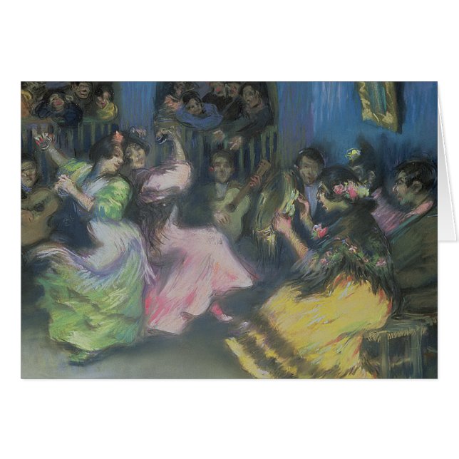 Spanska zigenska dansare, 1898 hälsningskort (Framsidan Horizontal)