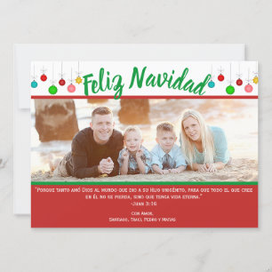 Spanskt Cristiano Feliz Navidad Foto kort