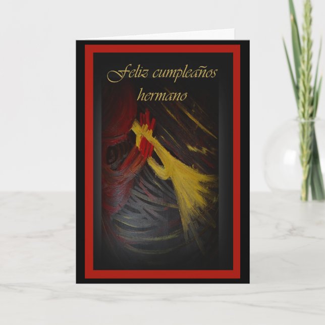 Spanskt födelsedagkort för broder kort (Framsida)