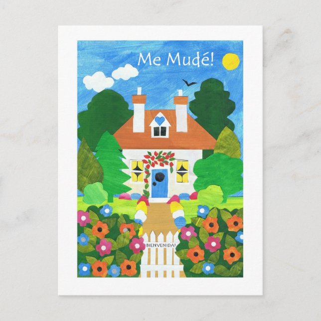 Spanskt nyadresskort för tillkännagivande meddelande vykort (Framsida)