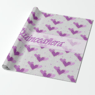 Spanskt papper för Quinceanera rosa purpurfärgat Presentpapper