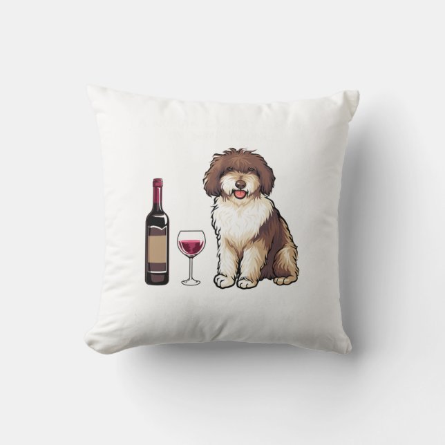 Spanskt Vatten och vin Rolig hund 1 Kudde (Framsida)