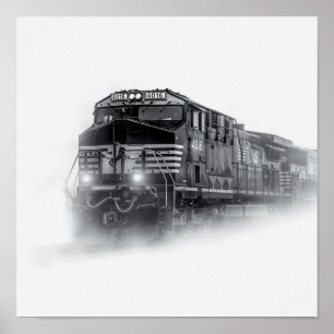 Spår av Tåg Black och White tåg Poster