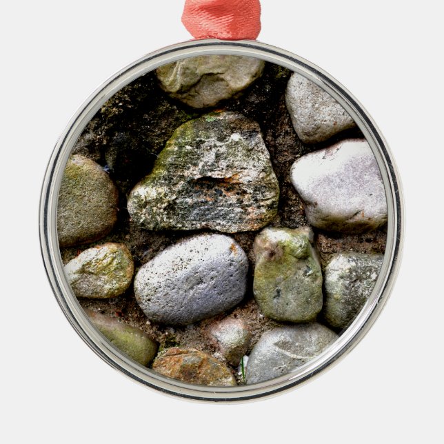 Spår för Sten-sten i mönster Julgransprydnad Metall (Framsidan)