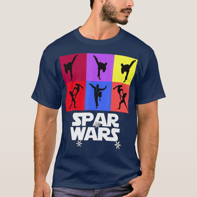 Spar Krig Kick Boxing Taekwondo MMA Karate T Shirt (Framsida)