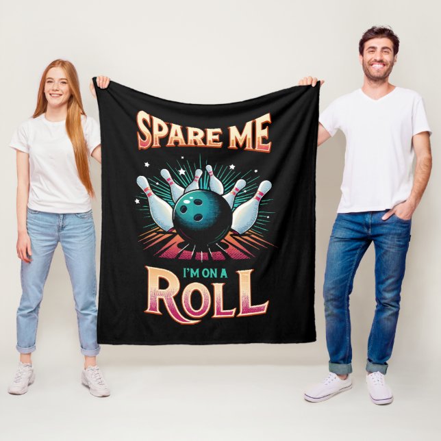 Spar mig, jag är på roll - bowling fleecefilt (På plats)