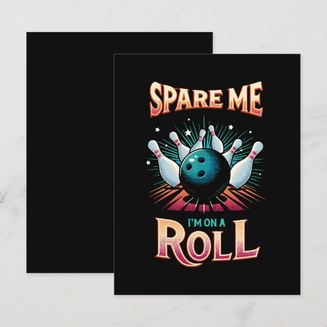 Spar mig, jag är på roll - bowling tilläggskort (Fram/baksida)