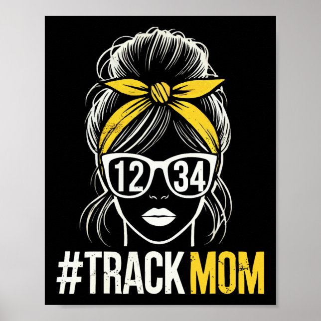 Spår och Fält Mamma Idrottsman Springer Mors dag 1 Poster (Framsidan)