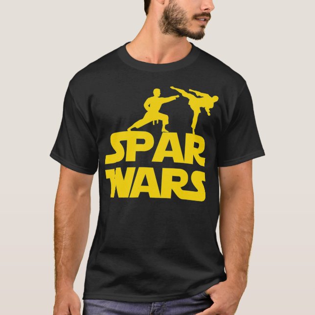 Spar Wars  for Karate Taekwondo MMA Martial Arts T Shirt (Framsida)