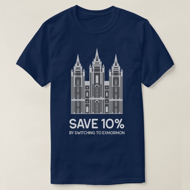 Spara 10 genom att byta till Exmormon T Shirt (Design framsida)