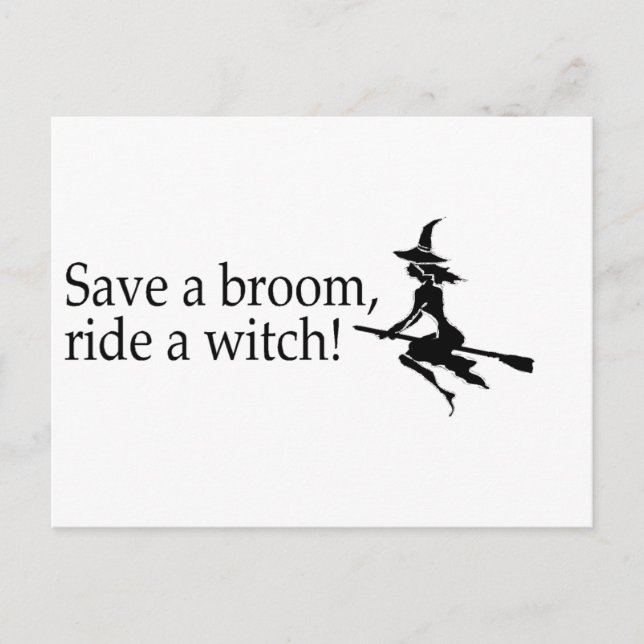 Spara A Broom Ride A Witch 2 Vykort (Framsida)
