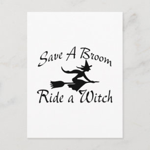 Spara A Broom Ride A Witch 4 Vykort