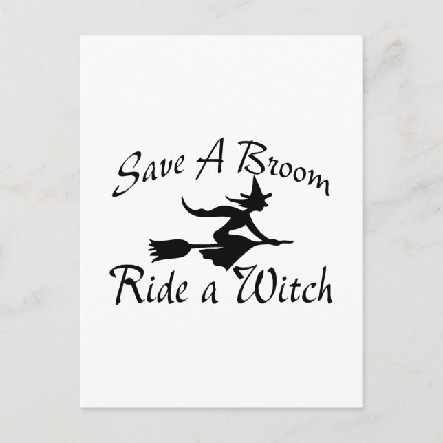 Spara A Broom Ride A Witch 4 Vykort (Framsida)