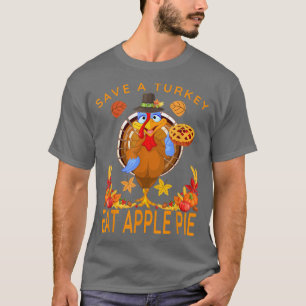 Spara A Funny Turkey Pilgrim Eat Pizza Vuxen Vegan T Shirt