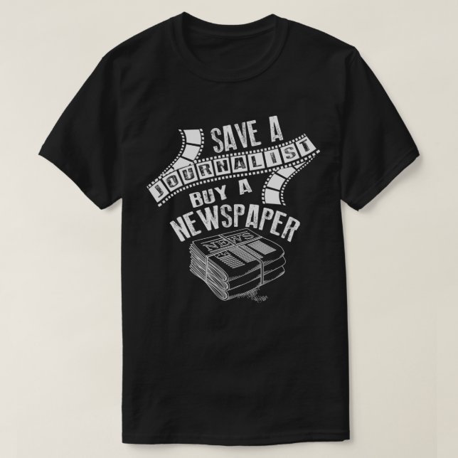 Spara A Journalist köper en tidningstidning Cute J T Shirt (Design framsida)