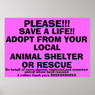 SPARA A LIFE-ADOPT! POSTER