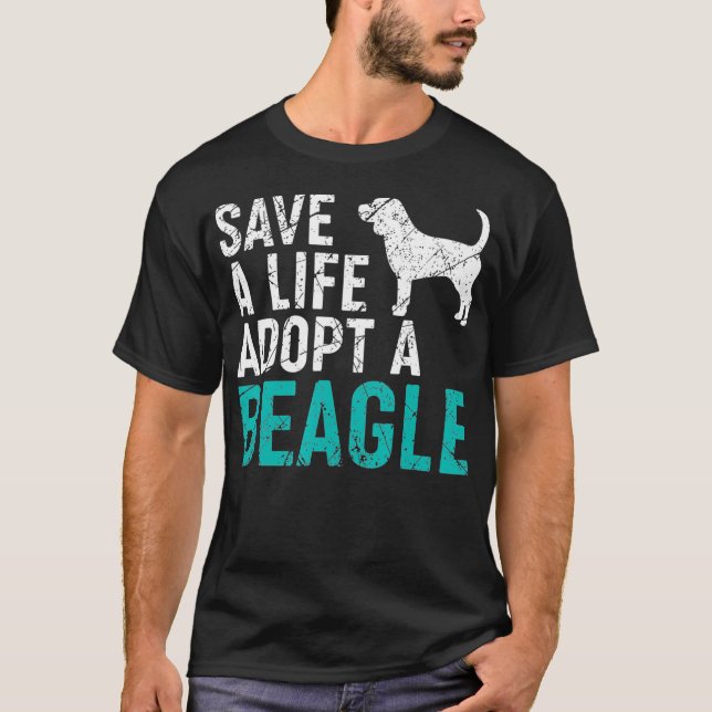 Spara a Life antar en Hund rädding Beagle Hundägar T Shirt (Framsida)