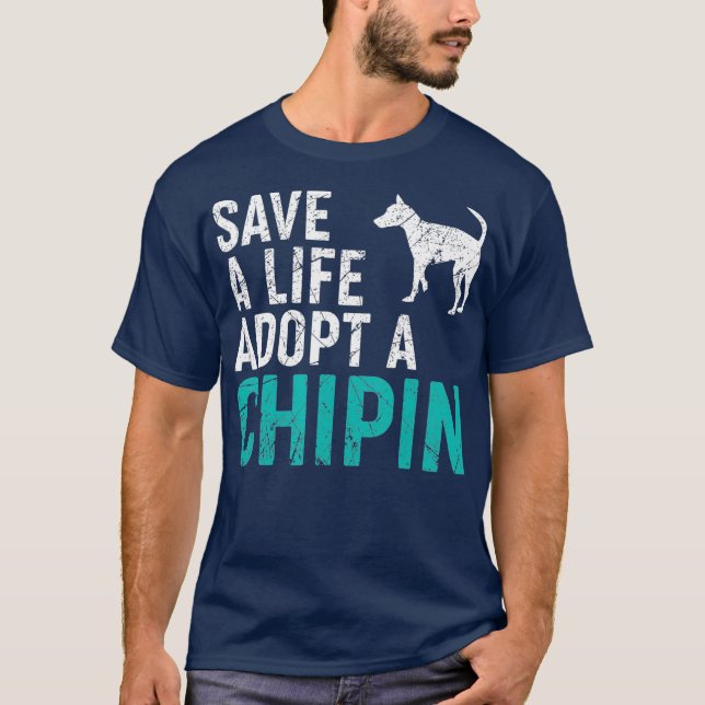 Spara a Life antar en Hund rädding Chipin Hundägar T Shirt (Framsida)