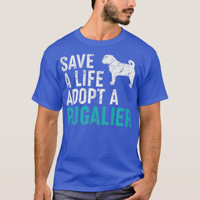 Spara a Life antar en Hund rädding Pugalier Hund T Shirt (Framsida)