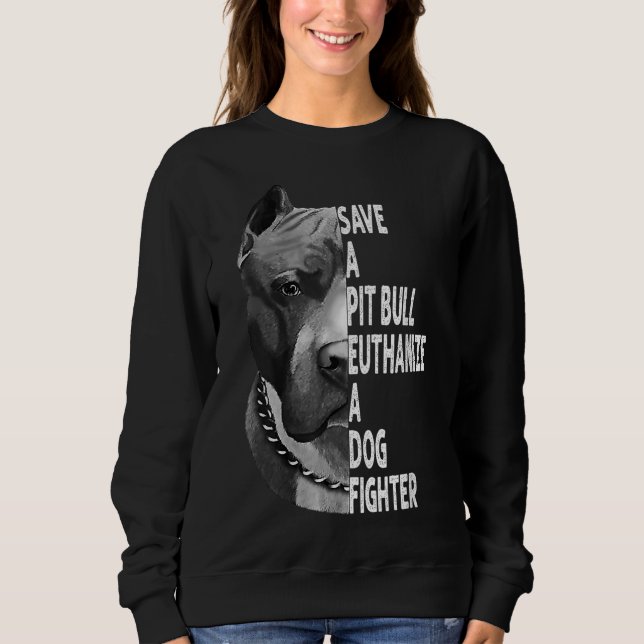 Spara A Pitbull Euthanize A Hund Fighter Funny Äls T Shirt (Framsida)