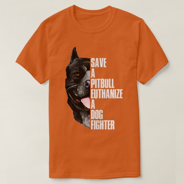 Spara A Pitbull Euthanize A Hund Fighter Zip Hoodi T Shirt (Design framsida)