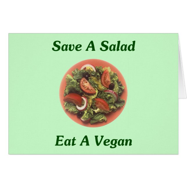 Spara A Salad, Eat A Vegan OBS Kort (Framsidan Horizontal)