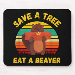 Spara a Träd Eat a Beaver Funny Beaver Pun Vuxen H Musmatta