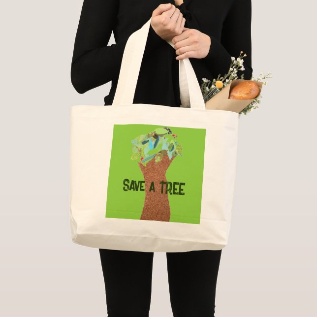 Spara A Träd Large Tote Bag Jumbo Tygkasse (Framsida (produkt))