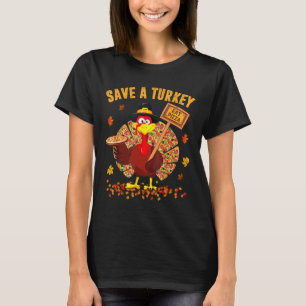 Spara A Turkey Eat Pizza Funny Thanksgiving Manar  T Shirt