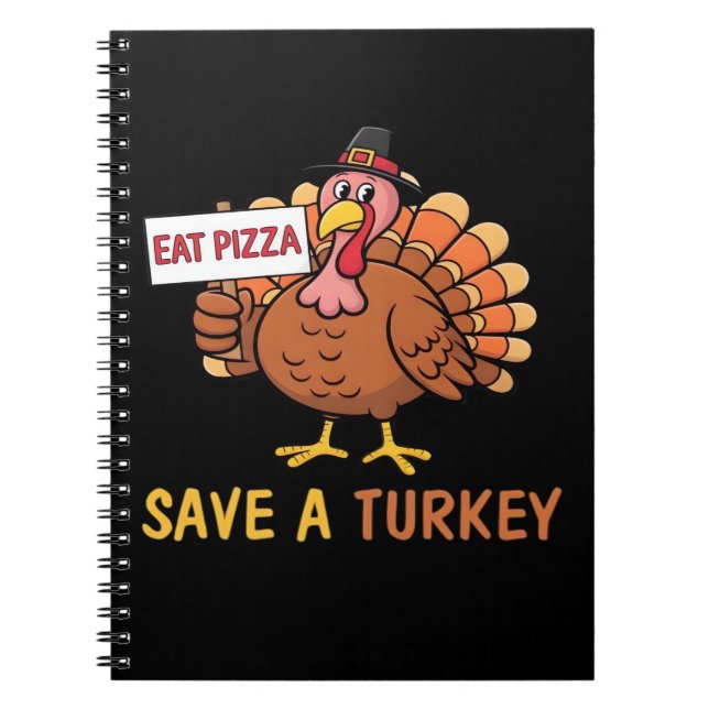 Spara A Turkiet Eat Pizza Funny Thanksgiving Class Anteckningsbok (Framsidan)