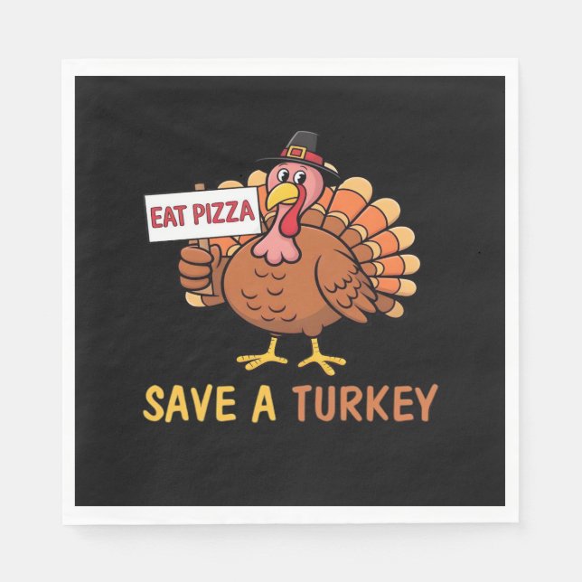 Spara A Turkiet Eat Pizza Funny Thanksgiving Class Pappersservett (Framsidan)