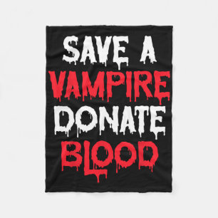 Spara A Vampire Donate Blood Halloween Costume Fleecefilt