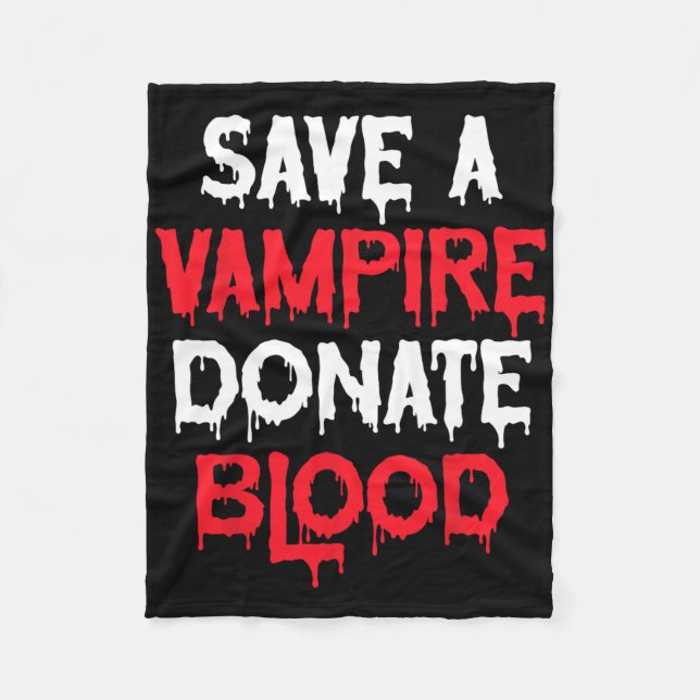 Spara A Vampire Donate Blood Halloween Costume Fleecefilt (Framsidan)