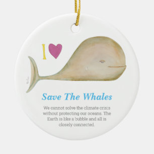 Spara a Whale, Spara a Planet Julgransprydnad Keramik