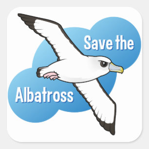 Spara albatrossen (flyg) fyrkantigt klistermärke