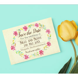 Spara åldrasen för datumblommigt meddelande vykort