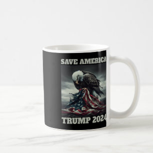Spara America Ledsen Eagle Amerikanska Flagga Surr Kaffemugg