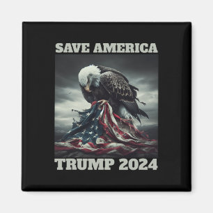 Spara America Ledsen Eagle Amerikanska Flagga Surr Magnet