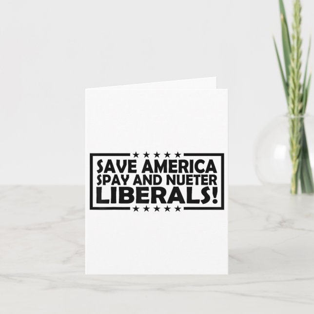 Spara America Spay och Neuter Liberals Kort (Framsida)