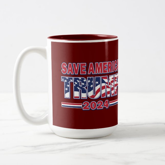 Spara America Trump 2024 Två-Tonad Mugg (Vänster)