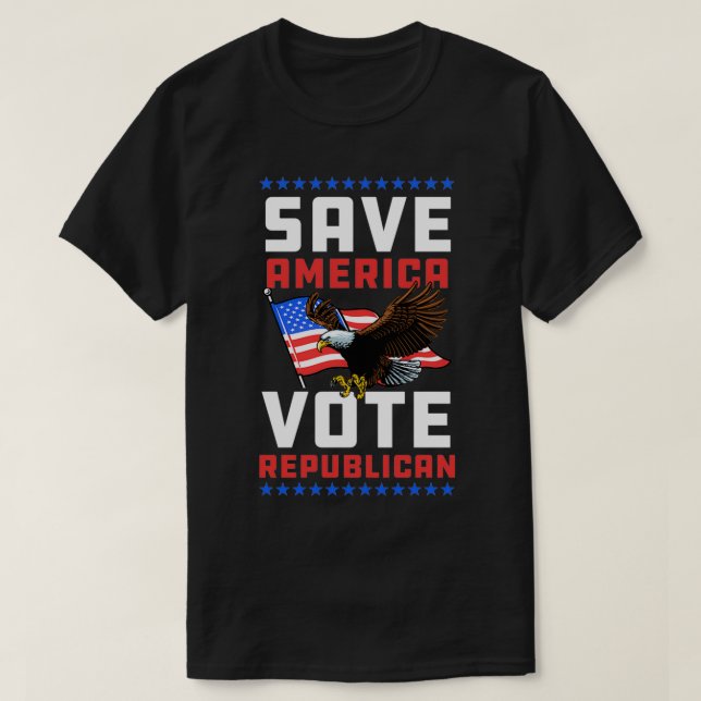 Spara America Vote Republican Proud Konservativ AM T Shirt (Design framsida)