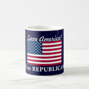 Spara America!/Vote REPUBLICAN+U.S. Kaffemugg