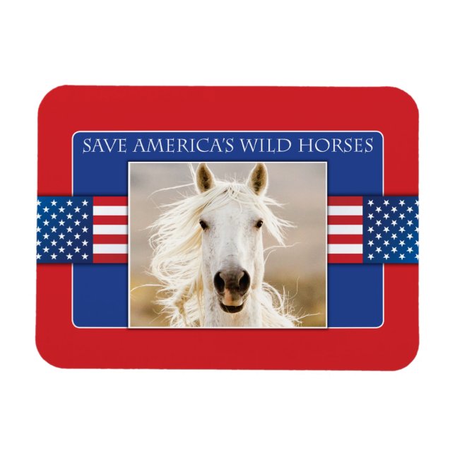 Spara America's Vild Horses Flexi Magnet (Horisontell)