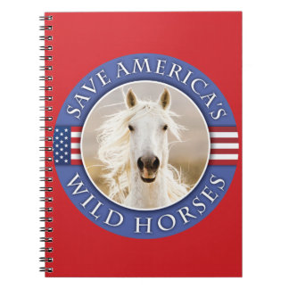Spara America's Vild Horses Notebook Anteckningsbok Med Spiral