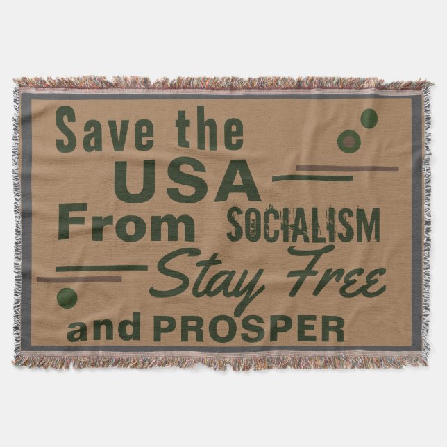 Spara Amerika från socialismen håll sig fri och bl Filt (Framsidan)