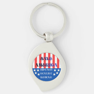 Spara Amerika-pinn Swirl Silverfärgad Nyckelring