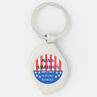 Spara Amerika-pinn Swirl Silverfärgad Nyckelring