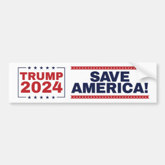 Spara Amerika! Trump 2024 Bumper Sticker Bildekal