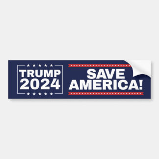 Spara Amerika! Trump 2024 Bumper Sticker Bildekal