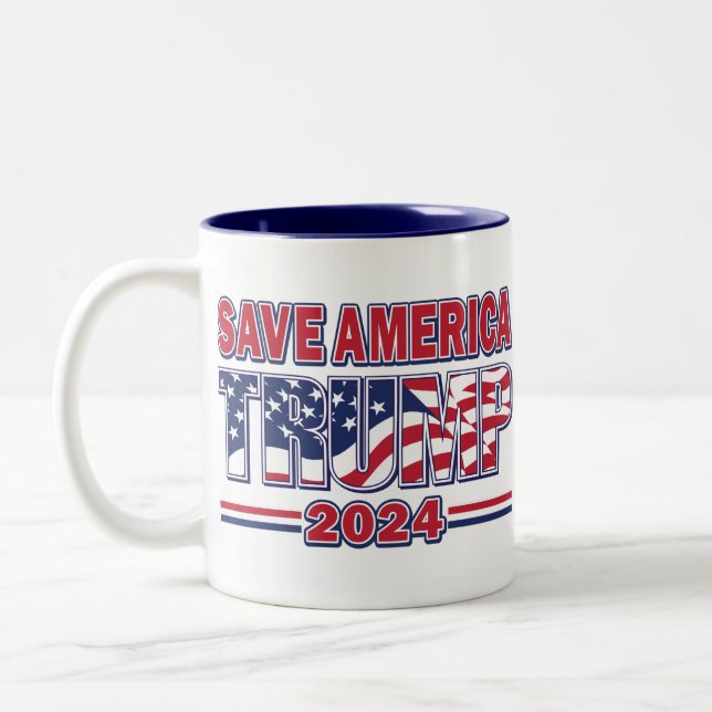 Spara Amerika Trump 2024 Två-Tonad Mugg (Vänster)